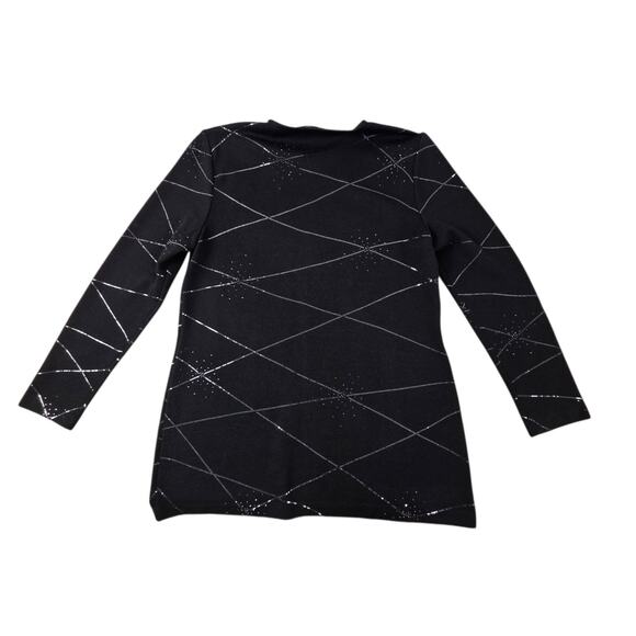 St. John Evening Black Knit Paillette Rhinestone Embellished Top Size P Medium - Picture 2 of 6